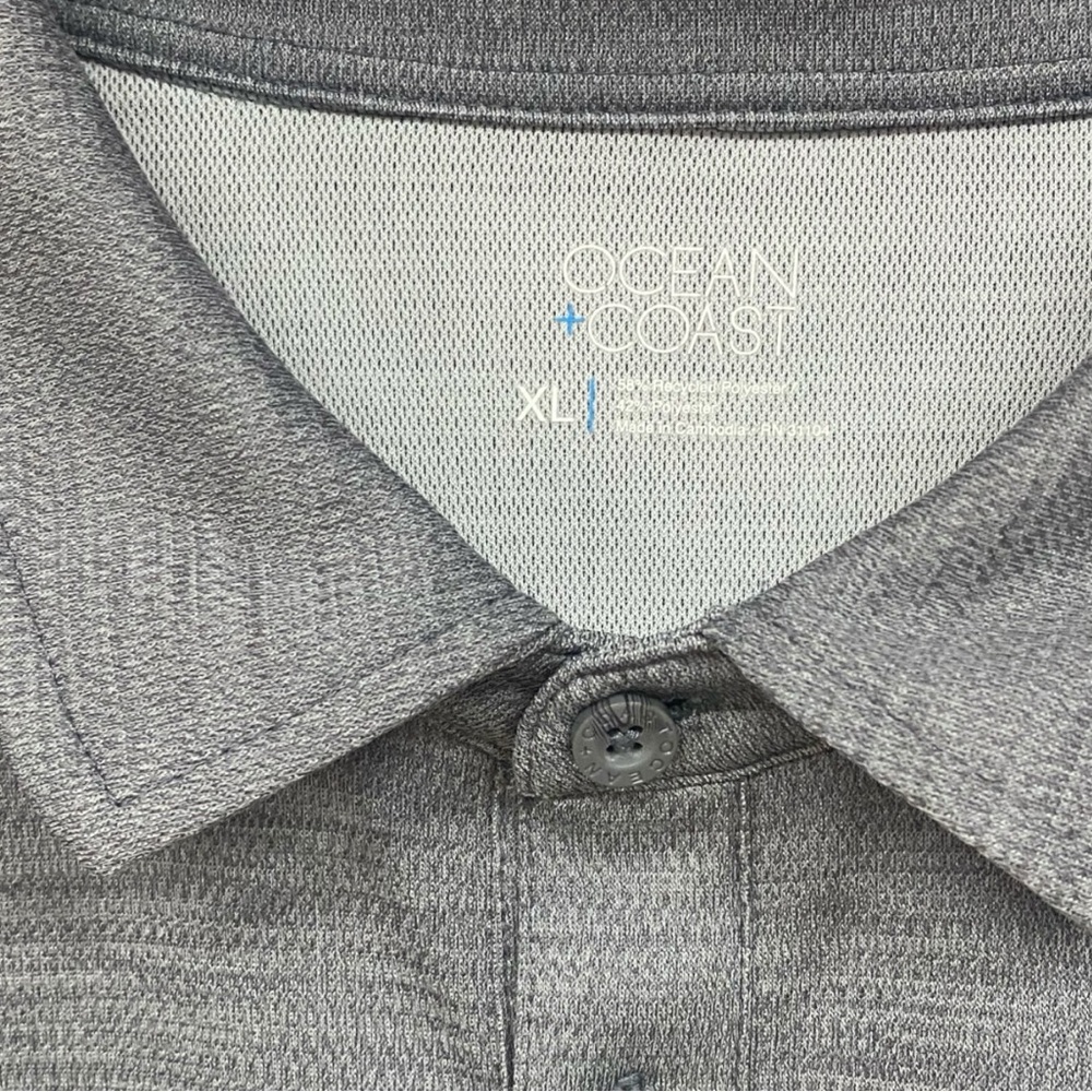 Ocean + Coast Men's Light Gray Performance Polo Shirt XL - Picture 2 of 4
